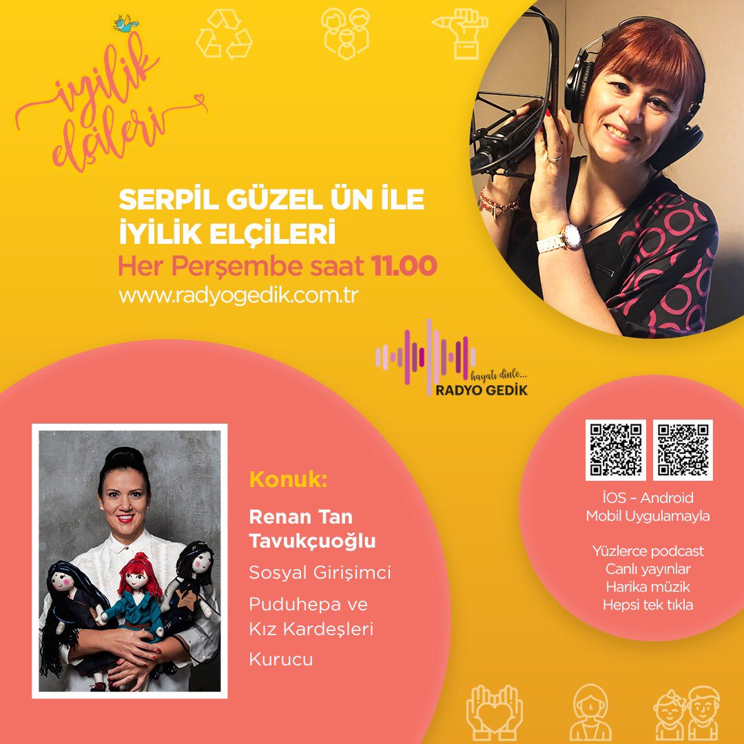İyilik Elçileri 2020’nin son programında “Puduhepa ve Kız Kardeşleri” sosyal sorumluluk projesinin kurucusu ve sosyal girişimci Renan Tan Tavukçuoğlu’nu ağırlıyor. <a href="/radyo_gedik/">radyo_gedik</a> <a href="/Puduhepaderki/">Puduhepa ve Kız Kardeşleri</a>