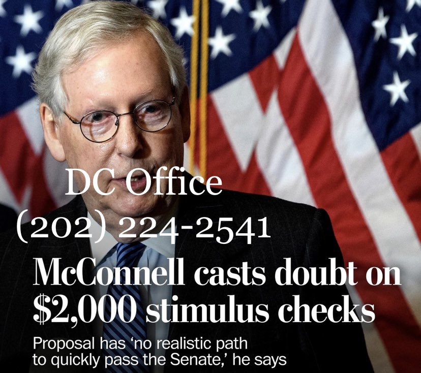 Americans, the House, & the President agree that we should get $2,000 checks & 1 man gets to decide we don’t? Who’s really running our country? Are we being stolen from? No more #TaxationWithoutRepresentation! Call @senatemajldr today to demand #stimulus! apple.news/Aclxe3QoORJ26m…