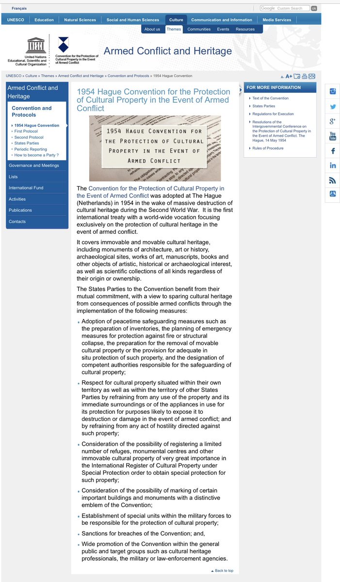  @UKParliament passing the Cultural Property (Armed Conflicts) Act 2017, which ratified the Hague Convention for the Protection of Cultural Property in the Event of Armed Conflict (1954) and its two Protocols and...