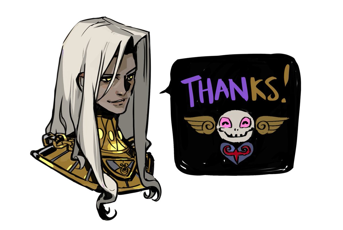 I continue to be astounded by the incredible amount of love and talent the community has devoted to #HadesGame. I wish I could say thank you in a more meaningful way, but for the time being, here's Thanatos with long hair! You are all incredible 🙏🥰🙏!