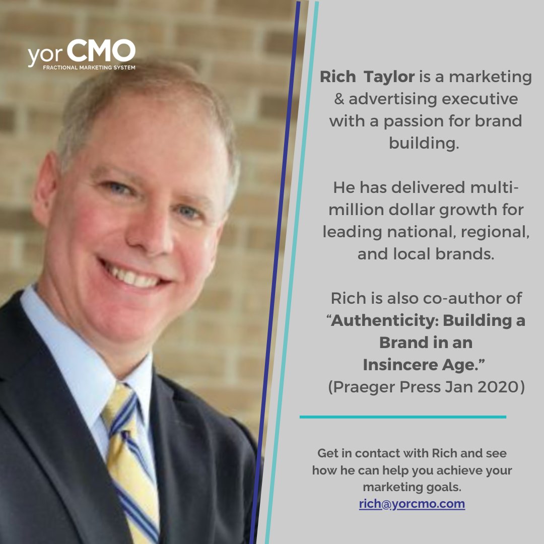 yorCMO's tweet photo. At @yorCMO we have exceptional expertise to help you achieve your marketing goals. One of our experts is @richtaylorllc who helps brands accelerate growth by harnessing the power of “authenticity”. 
Learn more  ➡️ https://t.co/NTkTHD2axH  #MeetOurCMOs #BetterMarketing https://t.co/yQylW3mQCd