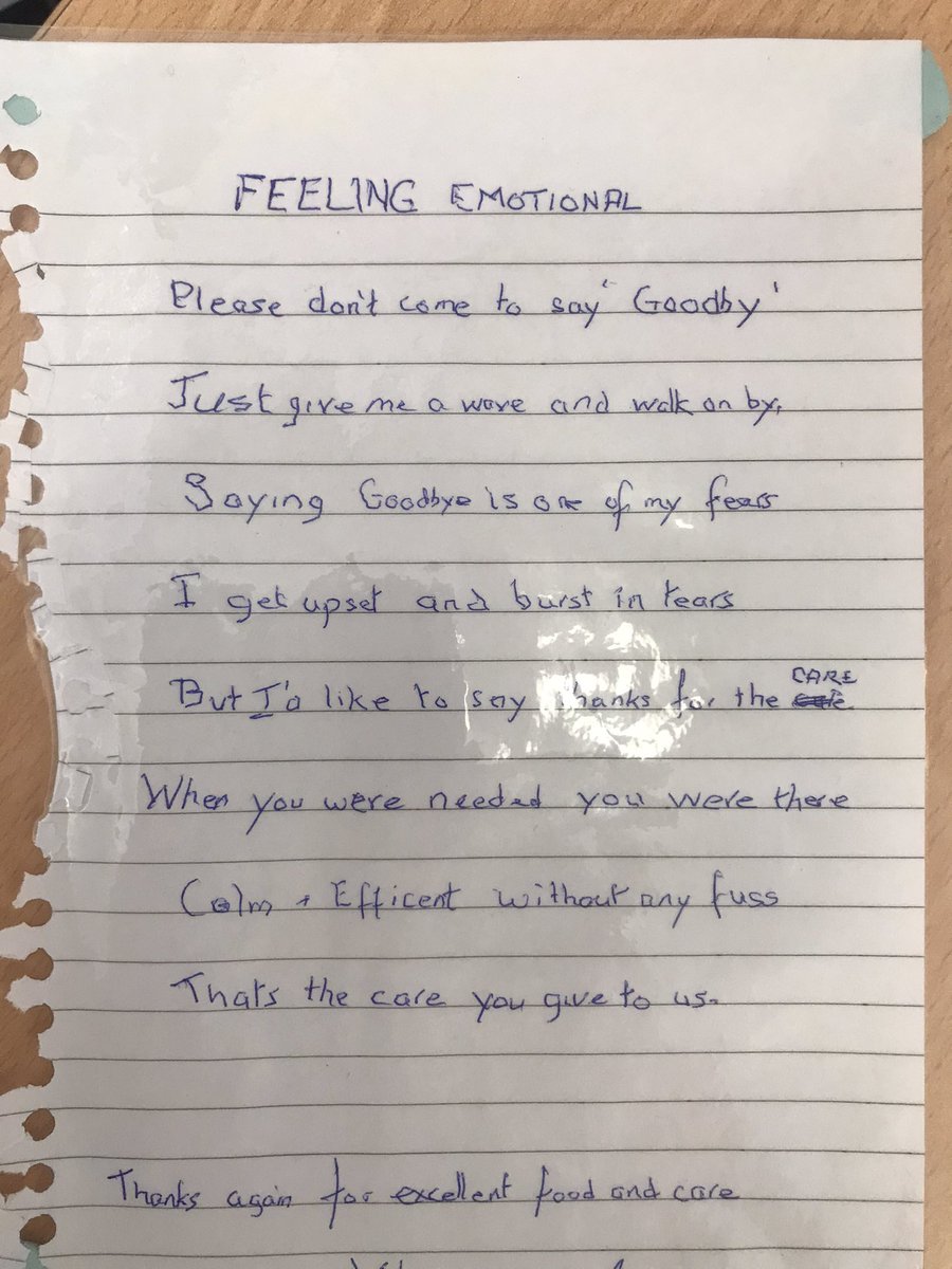 What a lovely poem written by one of our patients today! 💙 <a href="/ASUelht/">Acute Stroke Unit ELHT</a> <a href="/CatherineCurl12/">Catherine Curley</a> <a href="/debs23669/">Debbie Wilcox RN</a> <a href="/roberta_younas/">Dr Roberta B Y</a> <a href="/Hazeldparker/">Hazel Parker</a> <a href="/Sheebajphilip/">Sheeba Philip</a>