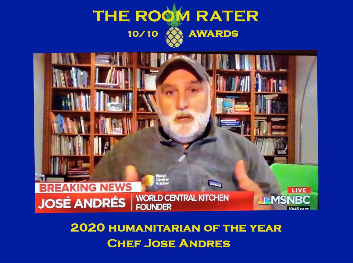 ratemyskyperoom's tweet image. And the winner is... Humanitarian of the Year...@chefjoseandres