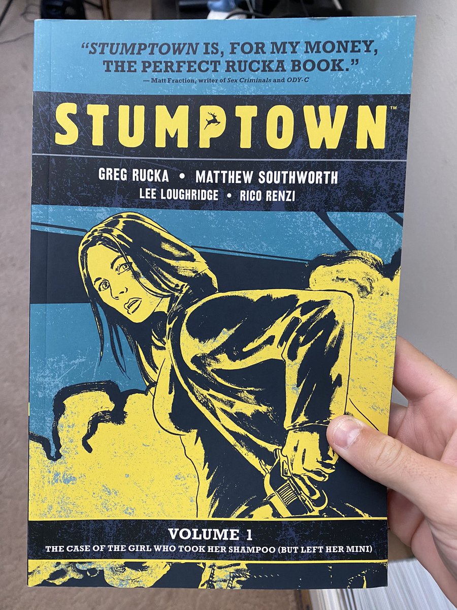 Stumptown is a strong crime-thriller with memorable characters, amusing levity, and scenic atmosphere throughout. @ruckawriter @mattsouthworth @leeloughridge @OniPress //