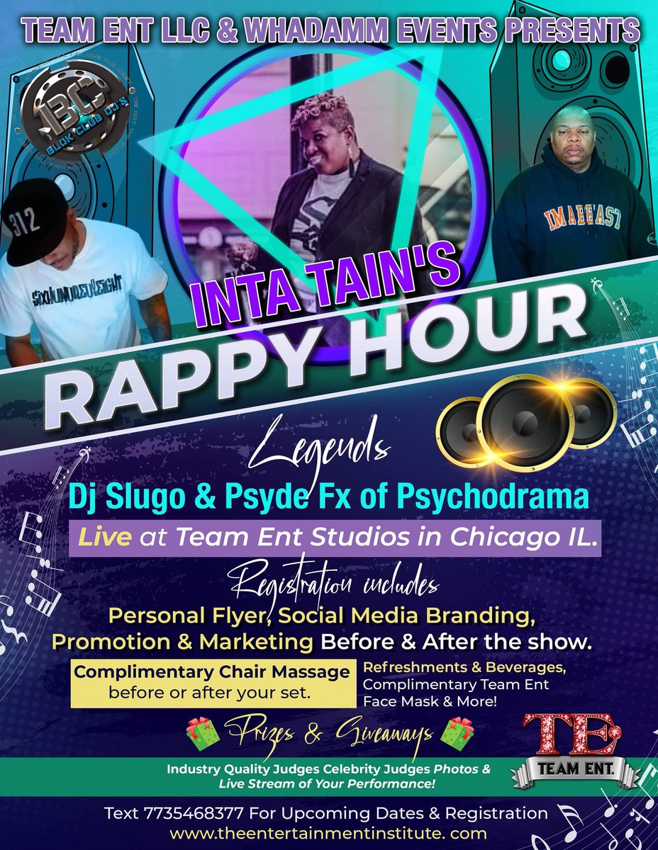 <a href="/TheRealSoxChic/">#SOXCHIC50</a> @FotoGenocide_ <a href="/TimAnderson7/">Seven</a> I'm wondering if you  <a href="/speakBRIAspeak/">Pretty Bri</a> &amp; @FotoGenocide_ can tune in to judge #IntaTainsRappyHour w/ <a href="/djslugomusic/">DJ Slugo</a> &amp; <a href="/PSYCODRAMAPSYDE/">#20MilliBash</a> on <a href="/WHADAMMEVENTS/">#THEPSHOWMUSTGOON</a> 1.18.21 at <a href="/TeamEntStudios/">#TeamEntMediaCenter</a> from your phone or computer🙏 for #Chicago artist would mean the 🌐  #TeamEnt #Artist RT