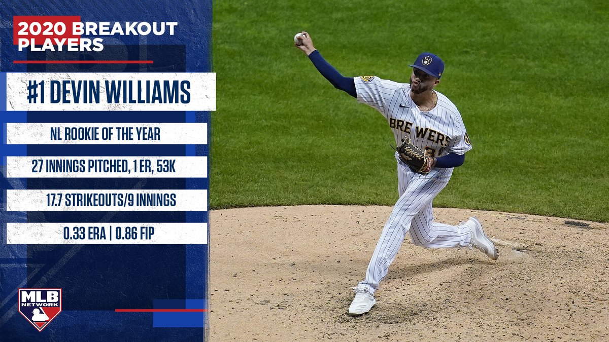 MLB Network on Twitter: "NL Rookie of the Year @DTrainn_23 takes the #1  spot on our countdown of the top breakout players of 2020! @Brewers |  #ThisIsMyCrew… https://t.co/qAmXPg2MkK"