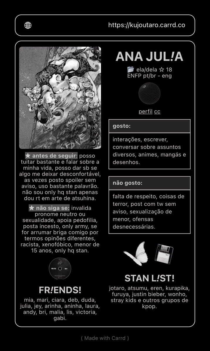 ؘ on Twitter: quot carrd tutorial como fazer um carrd nesse modelo how to