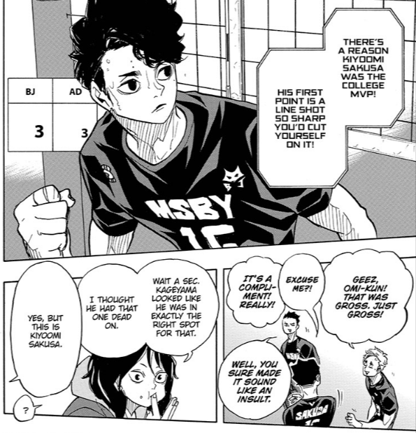 February 2nd, 2020Haikyuu Chapter 382 PublicationAtsumu's first set to Sakusa, helping him debut his flexible wrists in canon; Atsumu mulls on Sakusa's high skill level