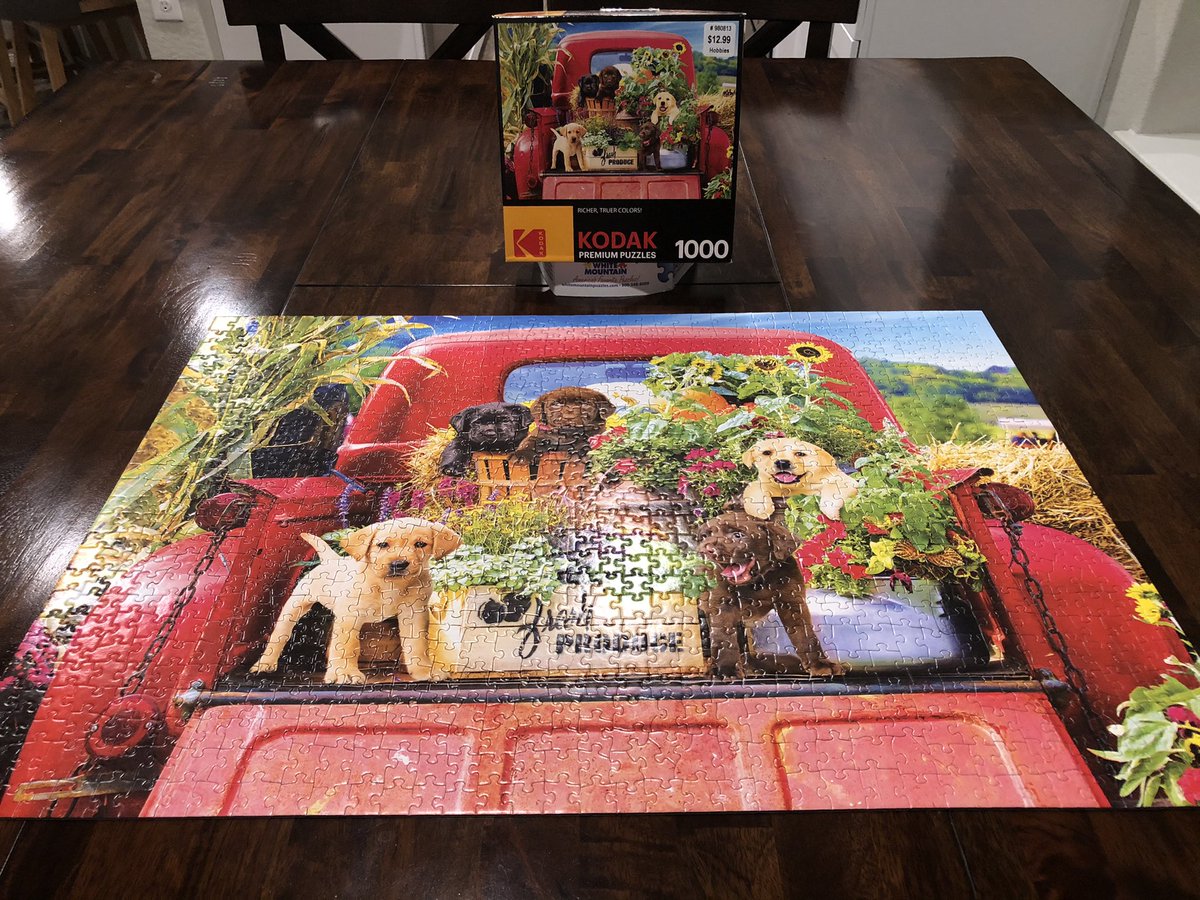 rbough's tweet photo. Puzzle #4 is complete. Love the Labrador puppies and the color in the @Kodak Premium puzzle popped. #Boz #Maizey https://t.co/XGvGakNudx