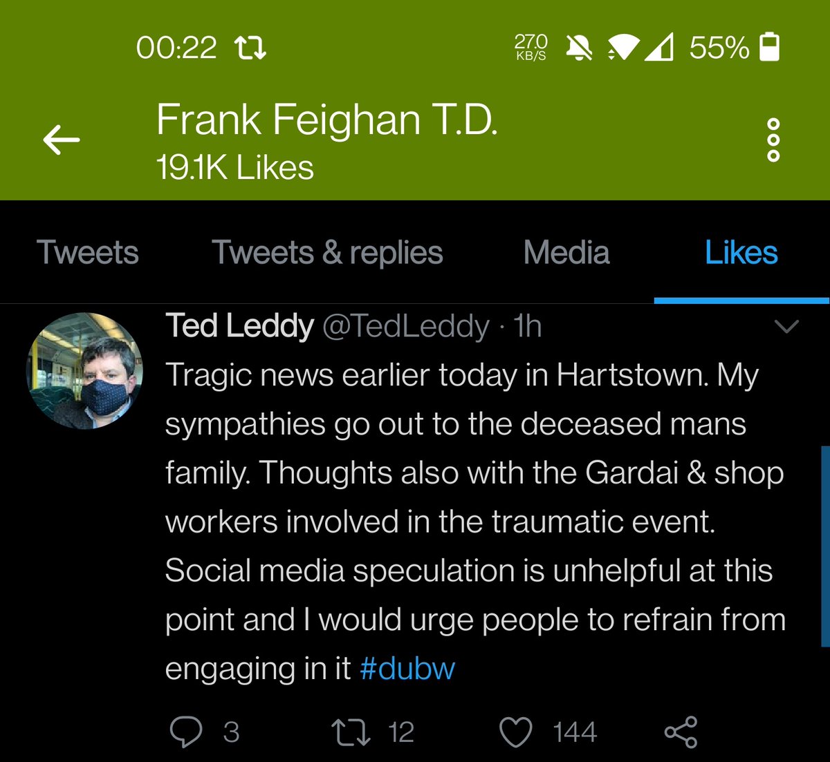 Fine Gael TD  @FrankFeighan