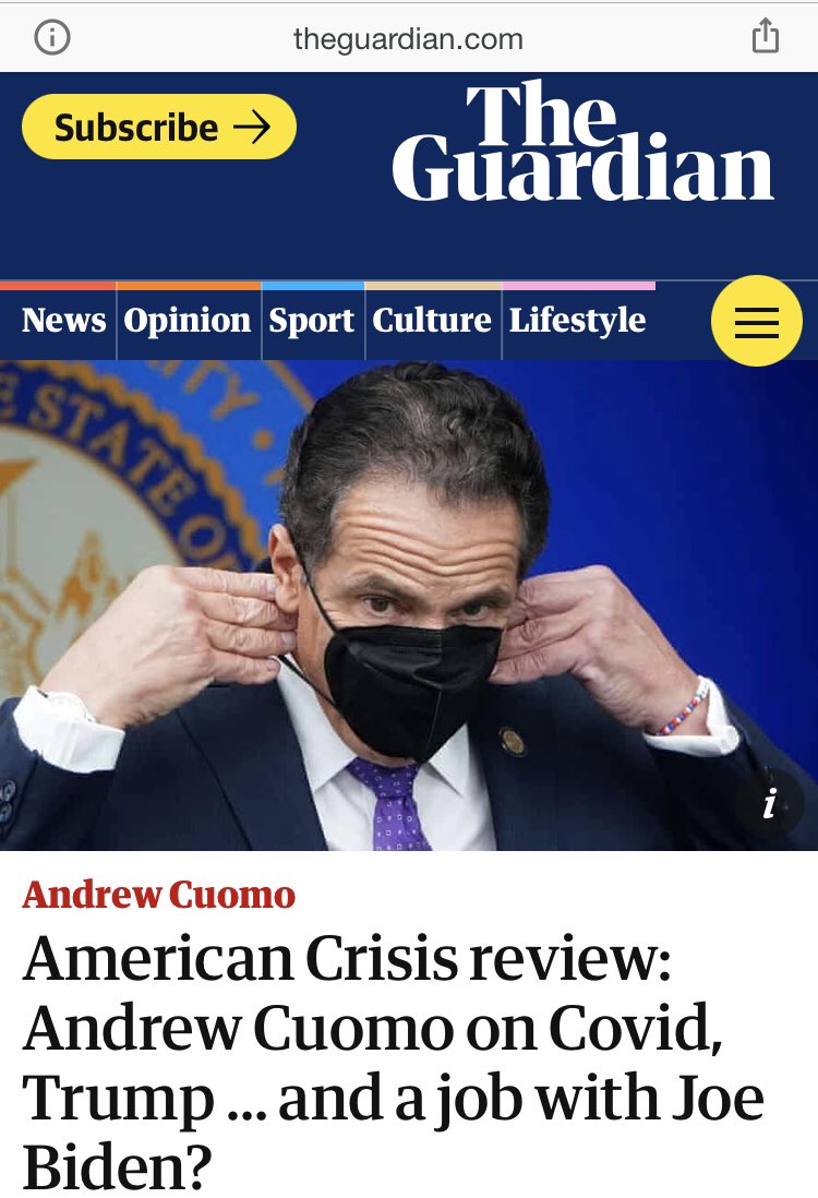 And overseas media got involved too. Here’s  @guardian with a side by side that brings home the difference in perception among our moral betters in the media.Again, Cuomo has presided over a deaths per capita rate that’s almost double!