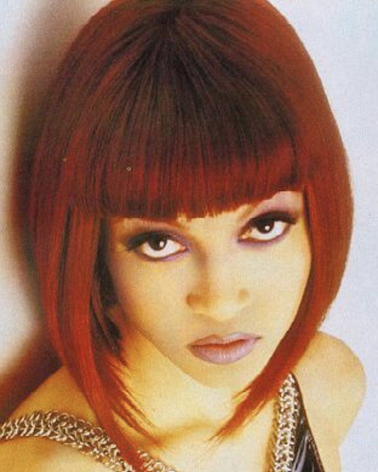 Charli Baltimore's ultra bright red hair (late 90s/early 2000s)
