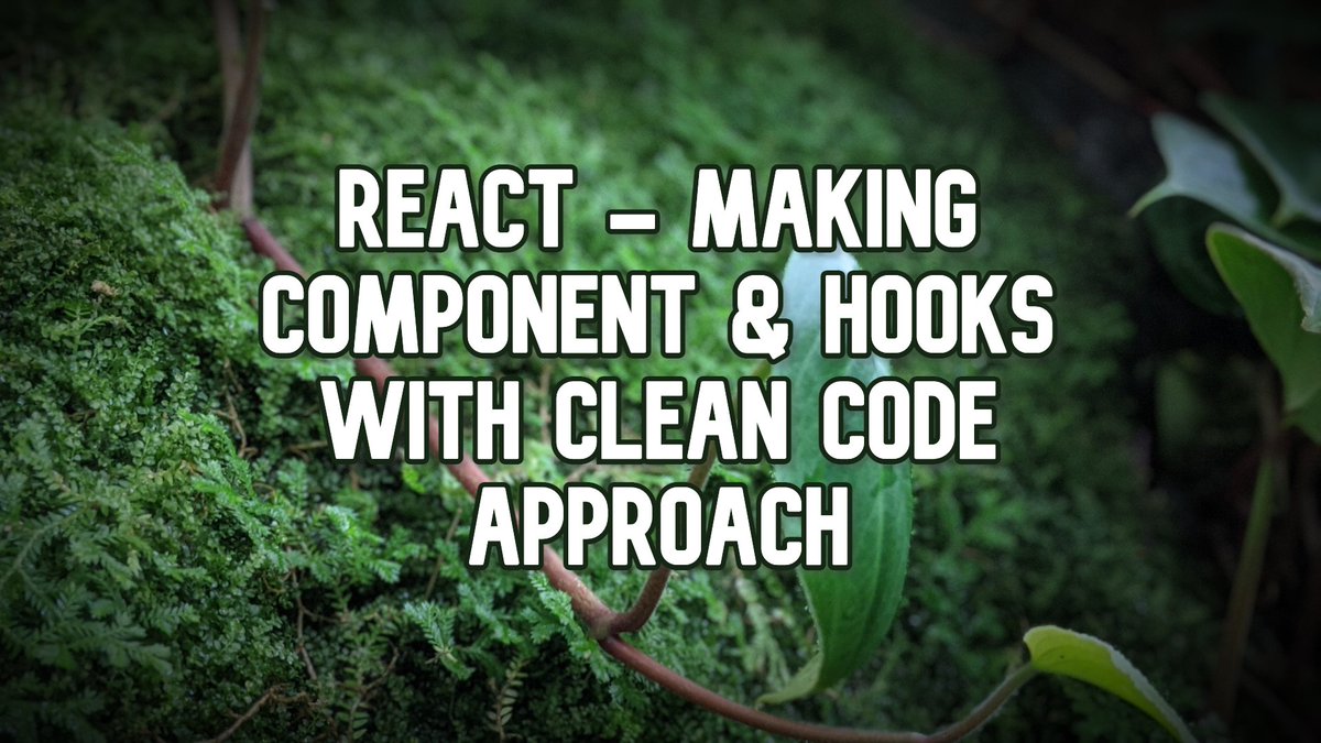 orizens's tweet image. React - Making Component &amp;amp; Hooks With Clean Code Approach
orizens.com/blog/react-mak…
#react #reacthooks #frontendarchitecture #CleanCode