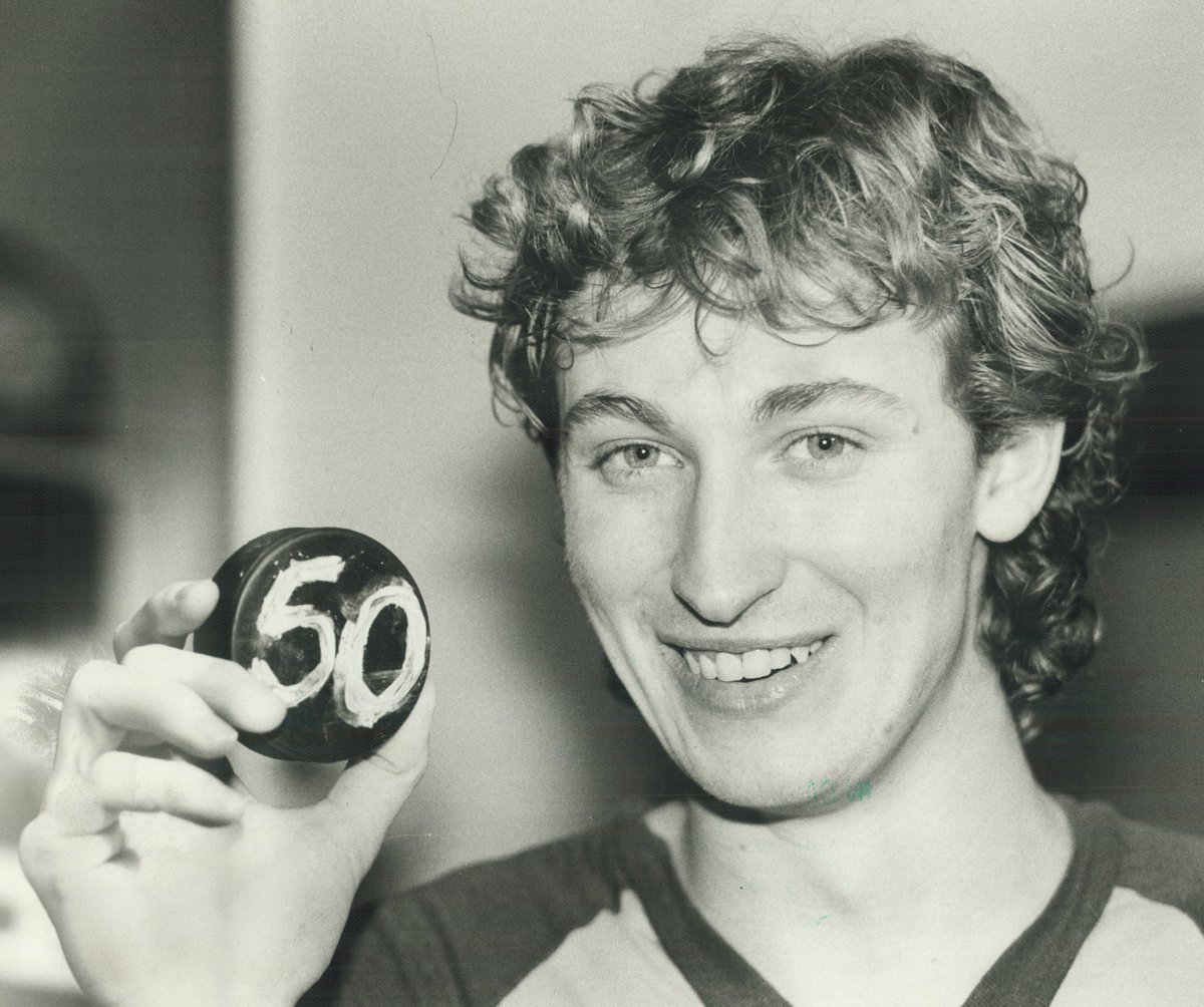 NBCSportsHockey's tweet photo. ON THIS DAY IN 1981: Wayne Gretzky scores his 50th goal of the season in just 39 games.

A feat we may never see broken. 👀 https://t.co/mwdAtea3G3