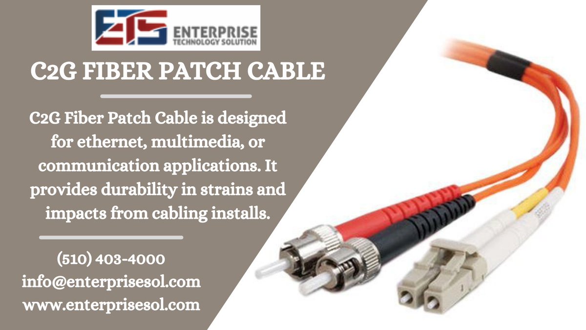 C2G Fiber Patch Cable is designed for ethernet, multimedia, or communication applications.

#Enterprise #Technology #Solutions #infrastructure #business #C2G #Fiber #Patch #Cable #ethernet #multimedia #professional #digitallife #cmas