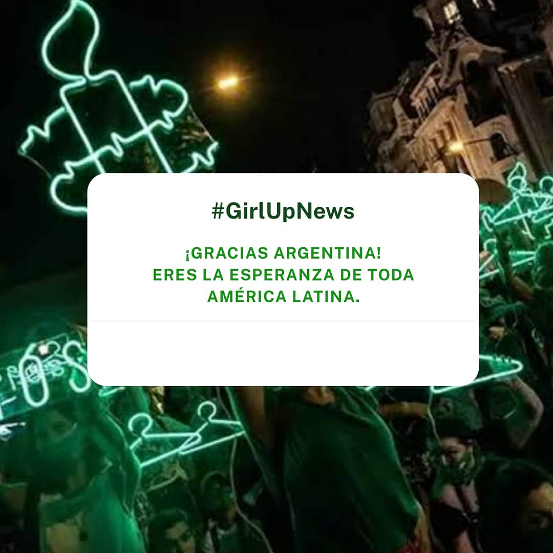 GirlUpBUAP's tweet photo. Estamos muy contentas por nuestras hermanas de Argentina. 
El equipo de Girl Up BUAP se enorgullece y felicita a todas las mujeres que lucharon para que esto fuese posible.
💚Argentina: ¡Eres la esperanza de América Latina!💚
#abortoargentina #americalatinafeminista https://t.co/6SkA0pMUci