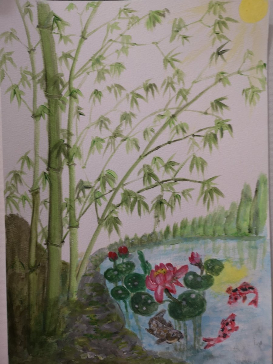 Het is bijna nieuw jaar.
Met deze tekening wensen we namens alle medewerkers van Restaurant Orchidee in het nieuw jaar:
Bamboo =gezondheid
Bloemen=rijkdom
Vissen=veel geld overhouden
Zon=na regen komt zonneschijn 😊