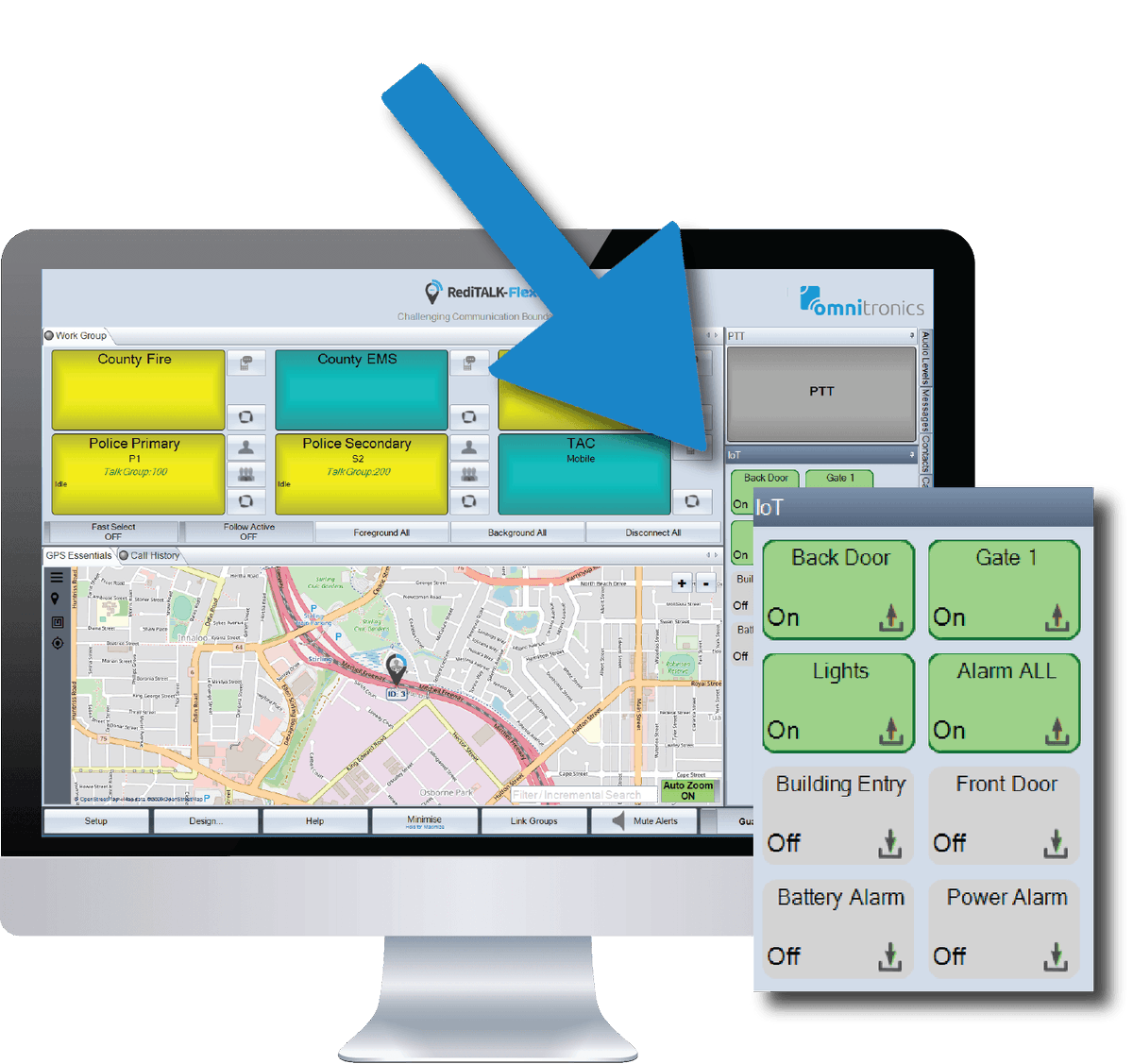 Omnitronics's tweet photo. IoT Integration opens doors in RediTALK-Flex Dispatch:
Increase response time and manage doors, alarms, gates, and more directly from a control room or communications center.
https://t.co/G1uq1CLLSU
#radiodispatch #reditalkflex #internetofthings #iot https://t.co/HAsHAJFc3s