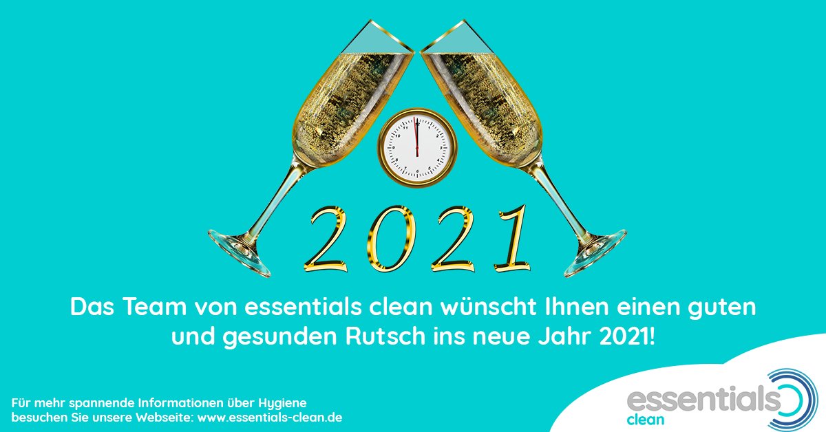 EssentialsClean's tweet photo. Das Jahr 2020 neigt sich dem Ende zu und wir wünschen uns, dass das nächste Jahr ganz anders sein wird. Ohne Ausgangssperre und mit sicheren Konzepten für alle.
 
Das Team von Essentials clean wünscht Ihnen einen guten Rutsch ins neue und bessere Jahr 2021!
 
#silvester #2021 https://t.co/dvww0ck2lV
