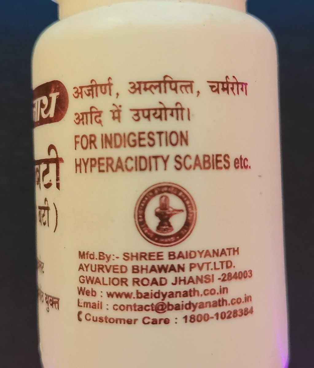 3This particular  #ayurvedic tablet is good for indigestion, hyperacidity and THEN - like a  @starwars hyperspace jump SCABIES. How? Why? What is the mode of action within this very broad range of 'symptoms to disease'. You know this medicine is  #fraud.Also check out 'etc'