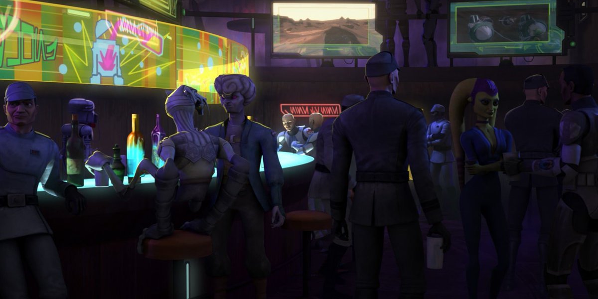 Ahsoka Tano sneaks out of the Temple and goes to 79s to hang out with the Clones.
