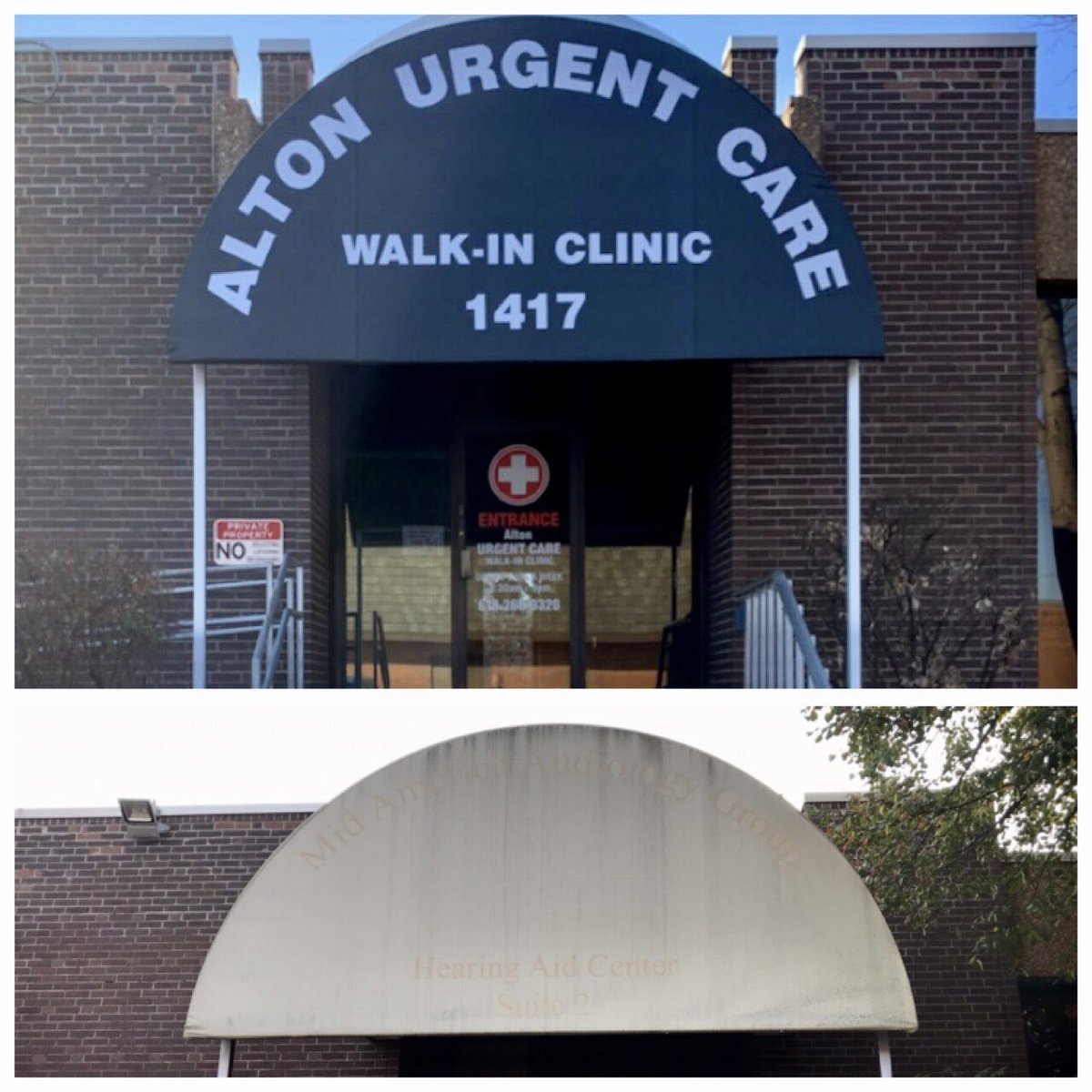 SignaramaE's tweet photo. Awning refurbished #signarama #signaramaedwardsville #signaramametroeast #edwardsville #edwardsvilleillinois #metroeast https://t.co/mepXUIoEyd