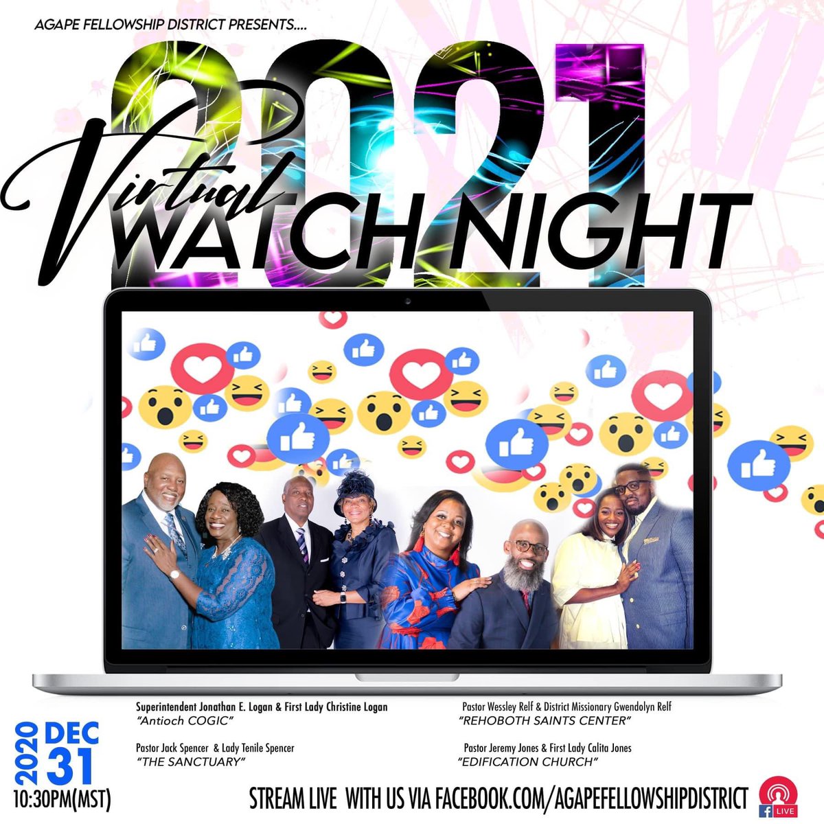 TheSanctuaryPHX's tweet photo. Join the Agape Fellowship District this Thursday, December 31st for our Virtual Watch Night 2020!
Be sure to like “Agape Fellowship District”Facebook Page to be able to view the services! #AFDStrong https://t.co/f0RdvQTi68