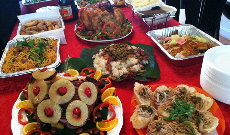 Chewbacca cooks a huge feast for his family and friends for New Years Day.