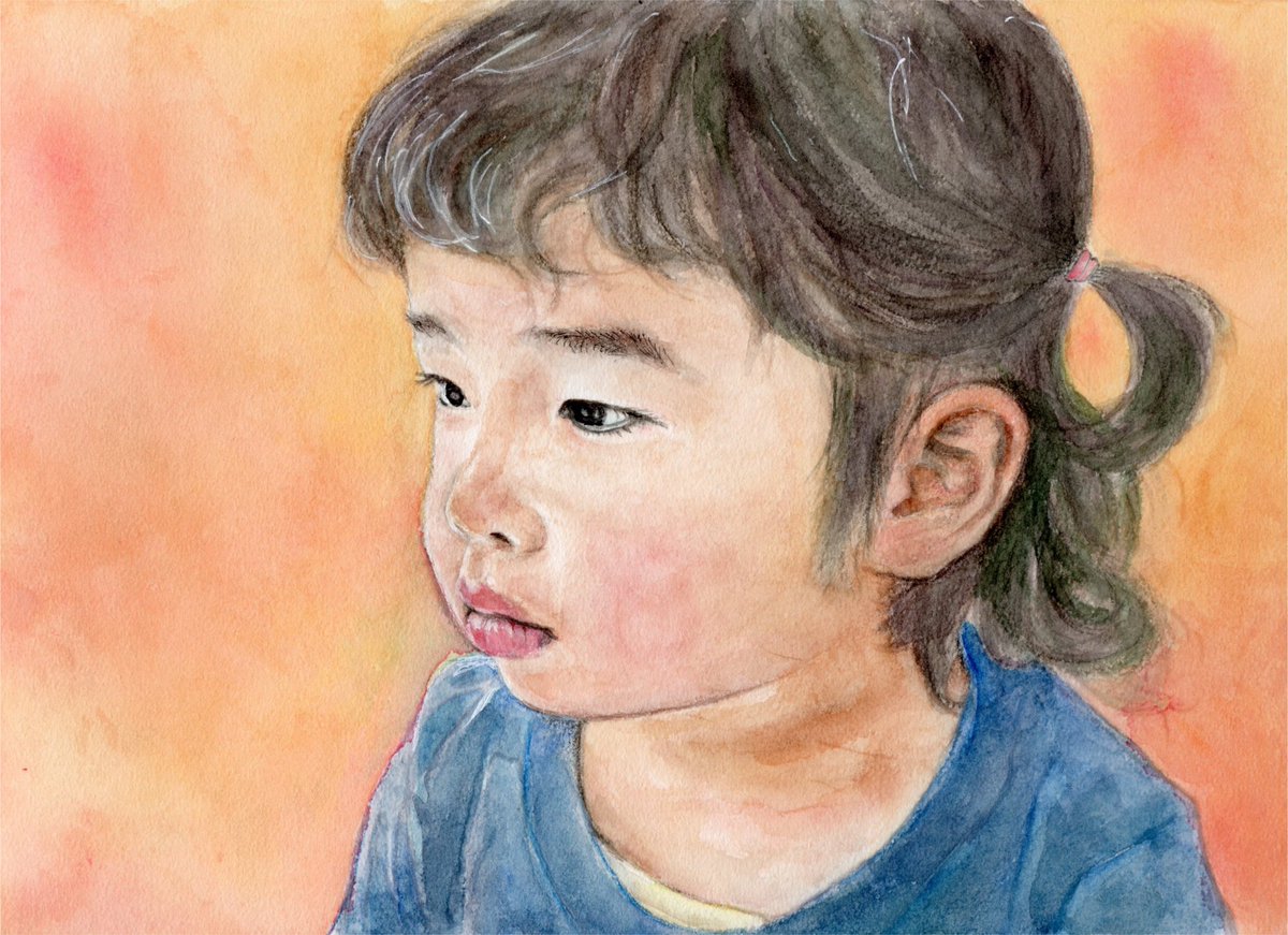 色鉛筆　人物画　原画 こんにちは😃 2020年に描いた水彩画、色鉛筆画からの4枚です。 全て