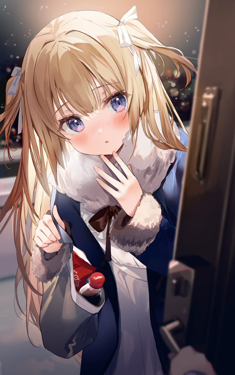1girl blush long hair looking at viewer two side up blonde hair blue eyes  illustration images