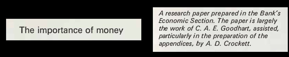 10/ Though gov+HMTreasury were in charge of monetary policy, late 60s, BoE officials felt they needed 2 types of analytical knowledge (1)on behavior, types & effects of monetary aggregates: they wanted to mature a stance toward “applied monetarism” & recruited Charles Goodhart