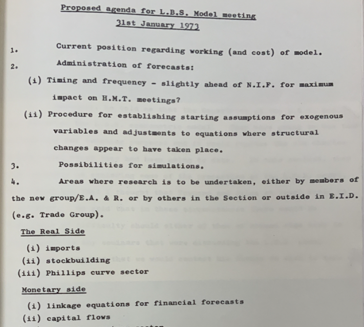 11/ (2)on evolution of macro aggregates. Developing in-house forecasting & policy simulation facilities would help them counteract the influence of HM Treasury, they felt, so they bought a macroeconometric model from LBS & set up Consultants Panel (story  https://twitter.com/Undercoverhist/status/1183731770539282435)