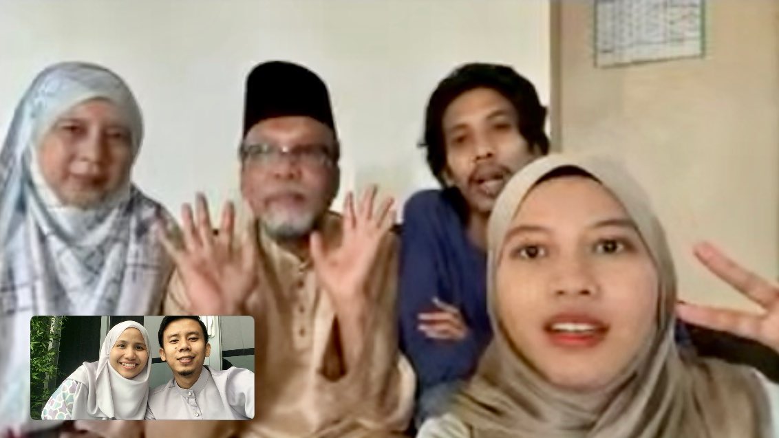 Mei - Raya puasa. Tidak boleh rentas negeri. Mujuk keluarga berada di negeri yang sama. Hiliran beraya bersama keluarga mentua. Raya virtual bersama nenek di kg.