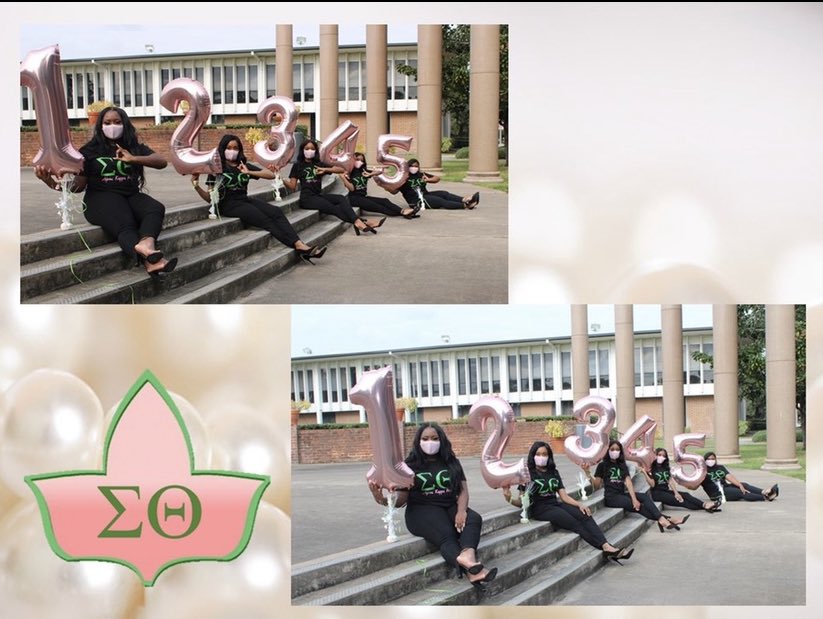 HCUAKAs's tweet photo. On November 22nd, We have welcomed our newest members of ✨The Sophisticatedly Savvy✨ ΣΘ Chapter of Alpha Kappa Alpha Sorority Inc.: The Mo5aic Pearls💗💚

Ace:  Madison B.
Deuce: Aquanette J.
Tre: Joelonce H.
Quad: Brandyn W.
Tail: Victoria H.

#aka1908 #fall2020 #divine9 https://t.co/LKtIXF6GVC