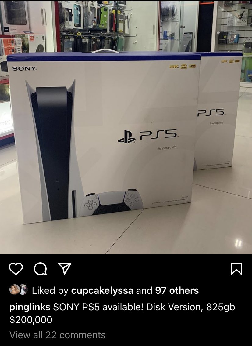 This tech store is selling the PS5 (disk edition) for JM$200K. It retails overseas for about US$500. Is this too high a price for resale or is it fair enough? 🤔
