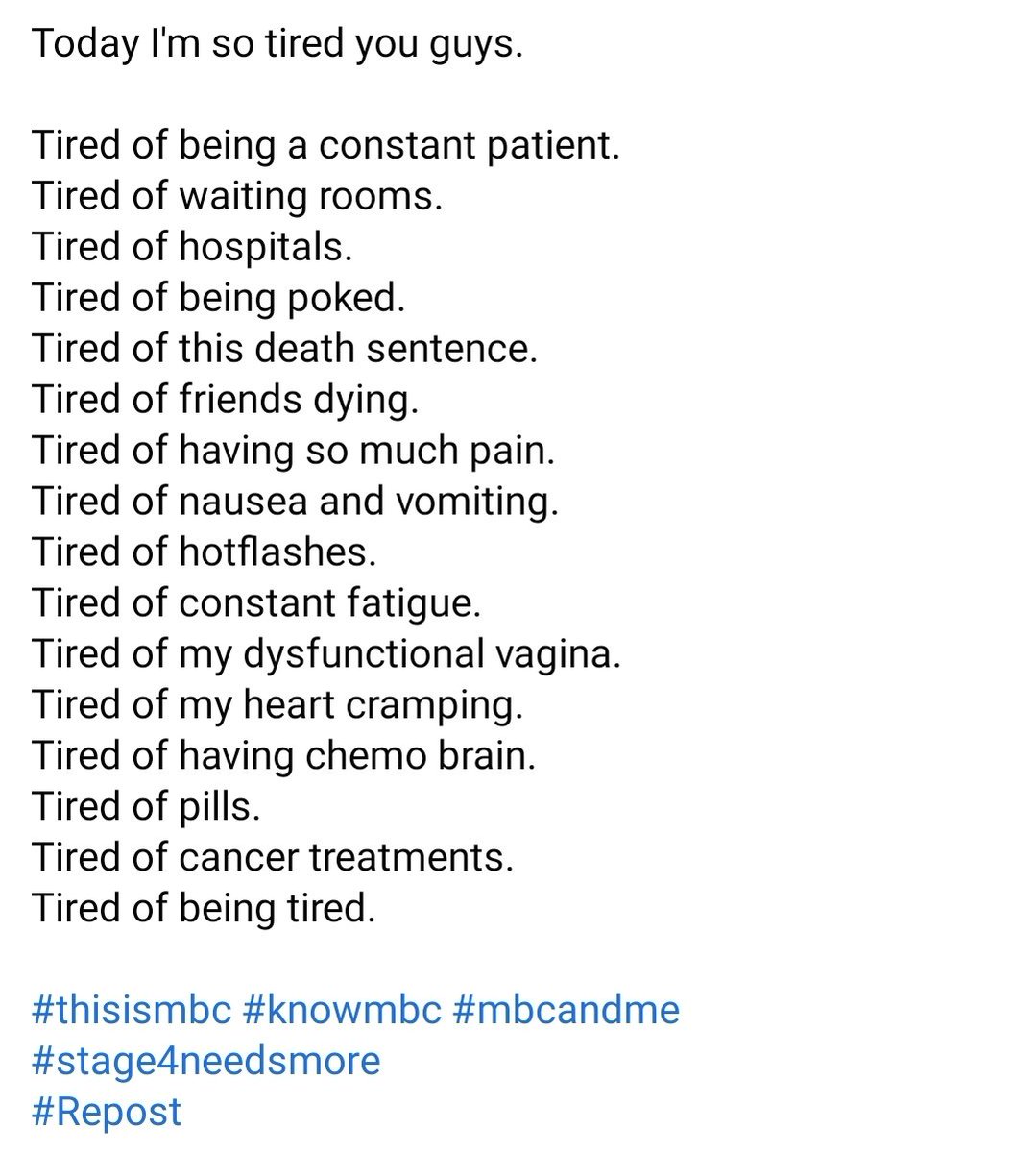 LibbyMbc's tweet photo. #thisismbc #knowmbc #stage4deservesmore #repost https://t.co/gBB6vknAg3