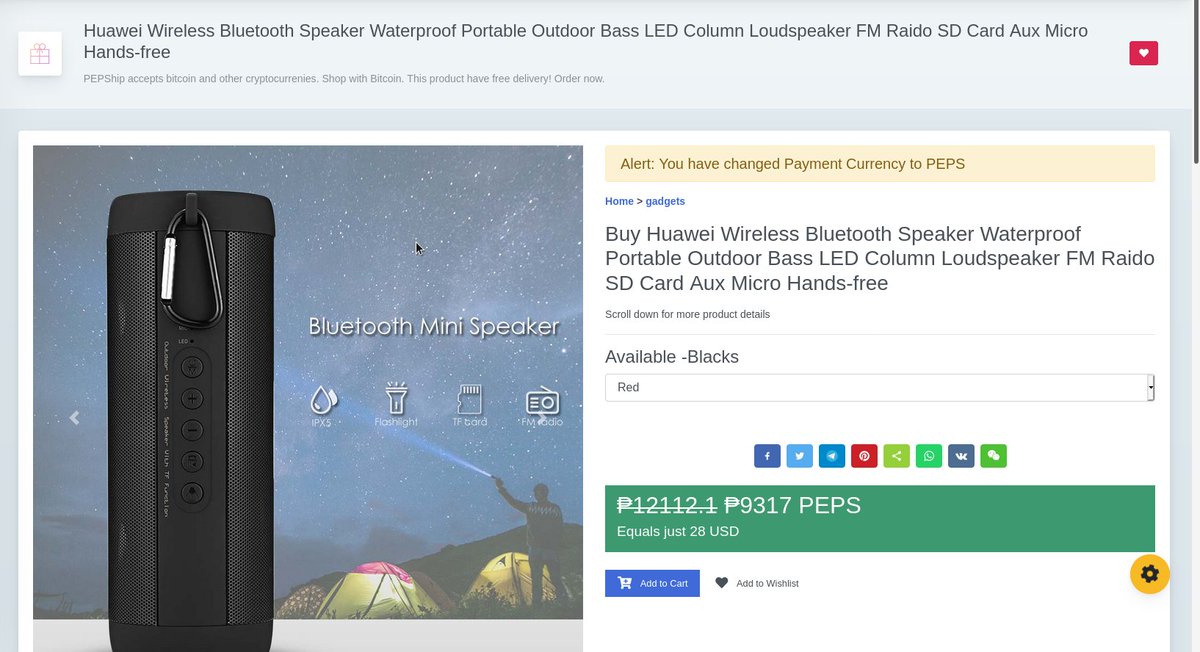 🚀Buy products at the world's largest store that accepts #Altcoins #PEPSHIP

-> Freight #free
-> 5% discount on any product buying with $PEPS
-> International products

#PEPS #PEX #DeFiNews $BTC $TRX $DASH <a href="/justinsuntron/">H.E. Justin Sun 👨‍🚀 (Astronaut Version)</a> @rambrissi 

pepship.com/show.php?p=PEP…