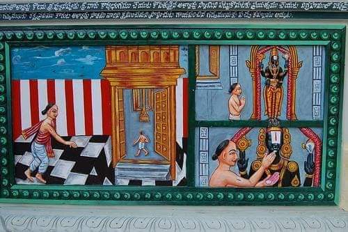 Legend of venkateshwara:Ramanuja asked ananthazhwar to raise a flower garden for lord tirumala hill. Ananthazhwar abided by the request and went upon raising a garden. He took the help of his pregnant wife who found it difficult to do the manual labor from time.