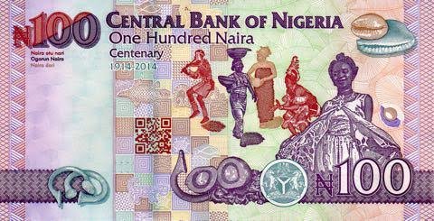 Manillas were used in Nigeria well into the 20th century, and in spite of their association as the unofficial currency of the slave trade you still see them cropping up on banknotes today: