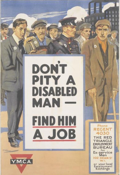 Poster from England about the disabled WW1 vet