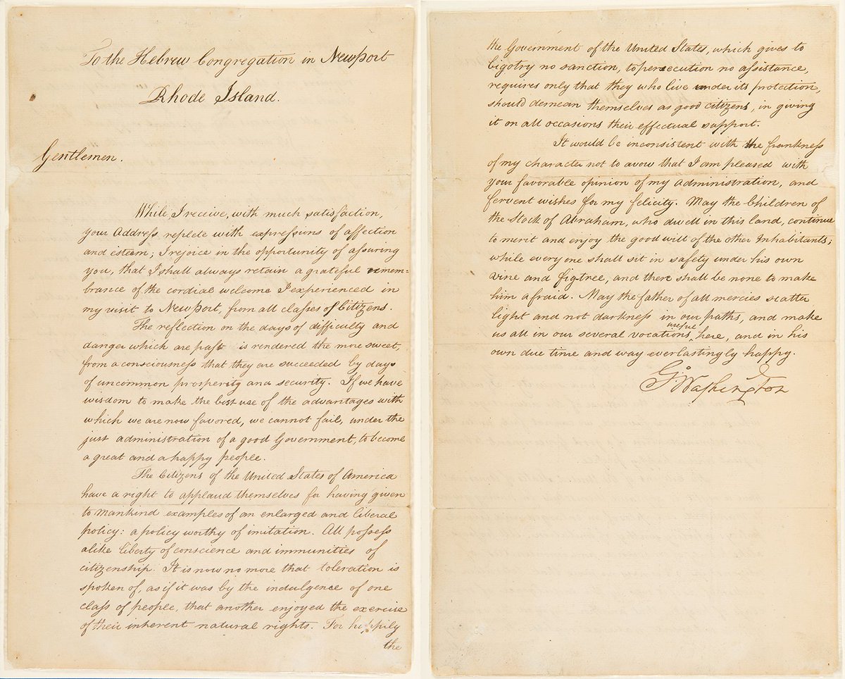 17. “All possess alike liberty of conscience and immunities of citizenship”... “It is now no more that toleration is spoken of, as if it was by the indulgence of one class of people, that another enjoyed the exercise of their inherent natural rights.” https://twitter.com/d3bach/status/1030799057462157312?s=20
