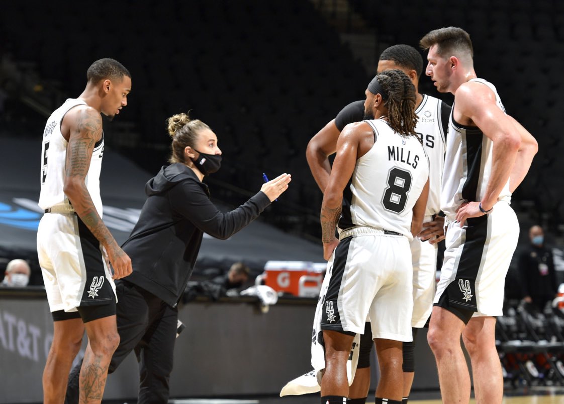 Becky Hammon became the first woman to ever serve as an NBA head coach following the ejection of Gregg Popovich tonight