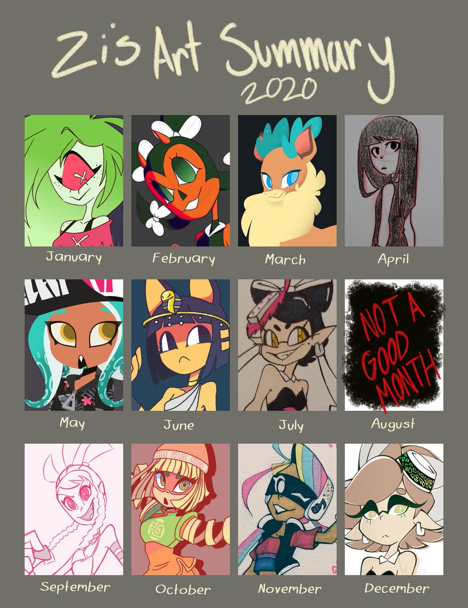 Some months were really lacking but I tried my best to draw things this year. 