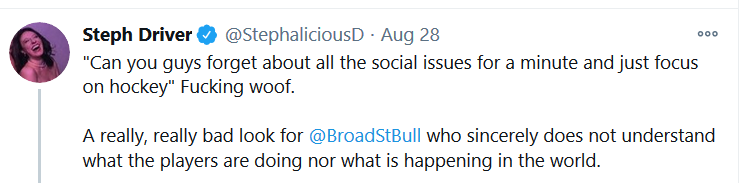 i don't think this'll be in order as i simply Do Not Have The Time or focus but here's an obvious one, from this summer. i recommend finding the original tweet if you want more (like jvr's reaction) but i am simply too shy to directly link it