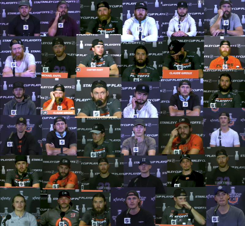 from @ catboygretzky on tumblr, a compilation of images of the flyers just not even trying to hide that they fucking despise him