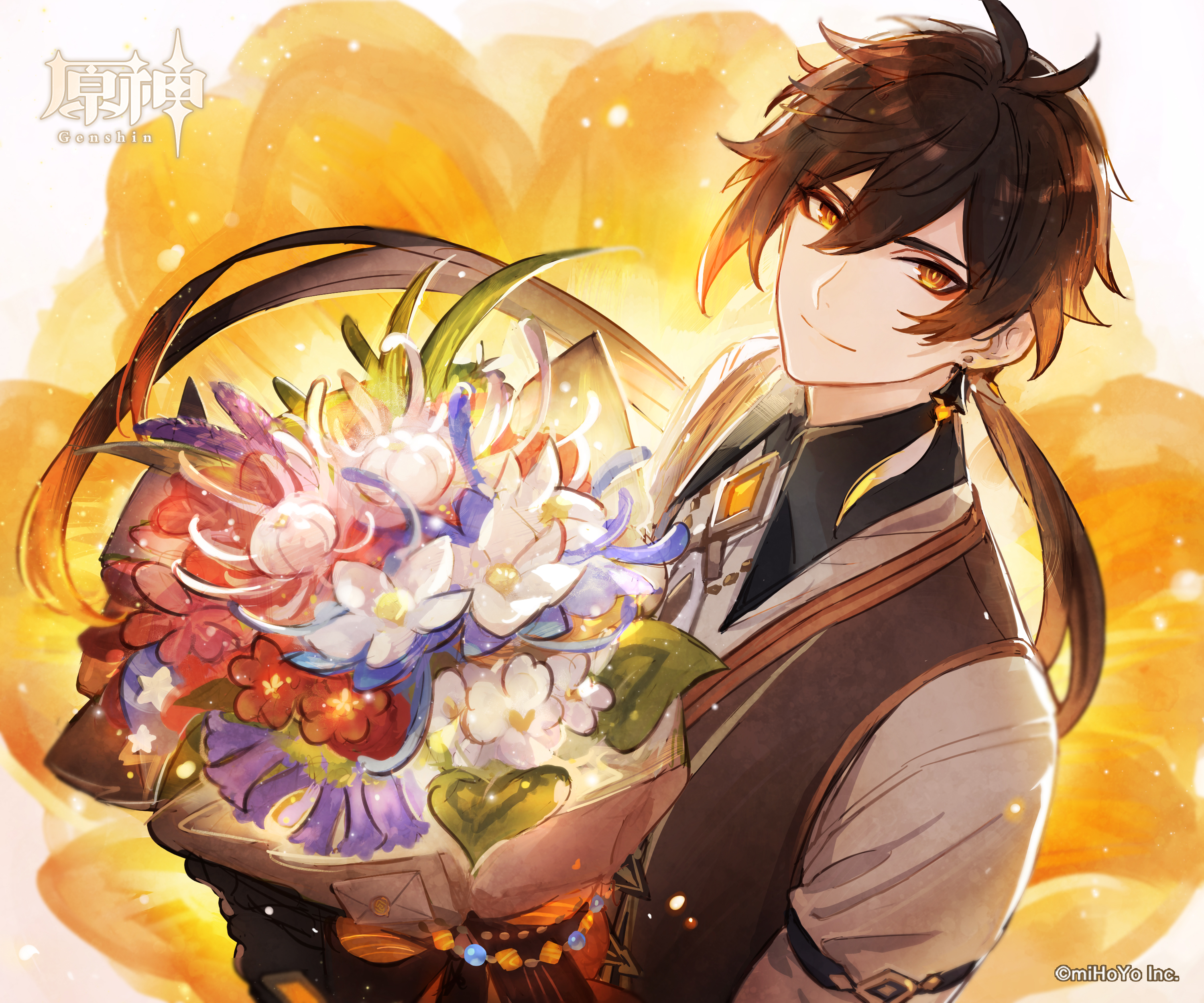 原神 Genshin 公式 鍾離生誕祭 この花束は お前が用意してくれたのか 俺好みの花ばかりだ 気に入った そうだ 俺と一緒に野生の琉璃百合を探しに行かないか 璃月に伝わる歌を お前にゆっくり教えてやろう お前がそれを歌うのが聞きたいんだ