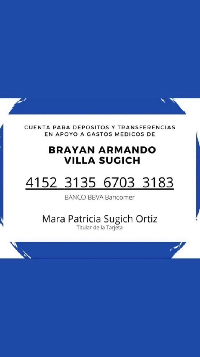 Hola si gustan apoyar con cualquier cantidad o dándole rt para pagar los gastos médicos porfavor 🥺