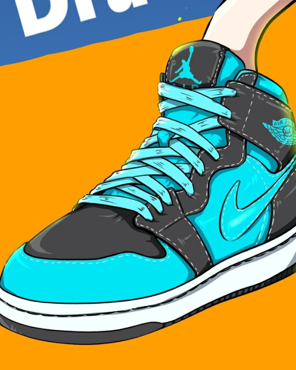青木 伴イラストレーター あんよチャン 作者 あんよチャン スニーカーイラスト 50足目 Air Jordan 1 Power Blue 記念すべき50足目 皆様良いお年を 来年もあんよチャンを宜しくお願い致します あんよチャン スニーカーイラスト エアジョーダン