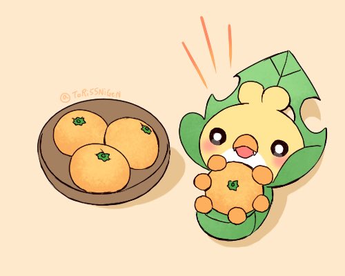no humans pokemon (creature) food open mouth fruit blush holding  illustration images