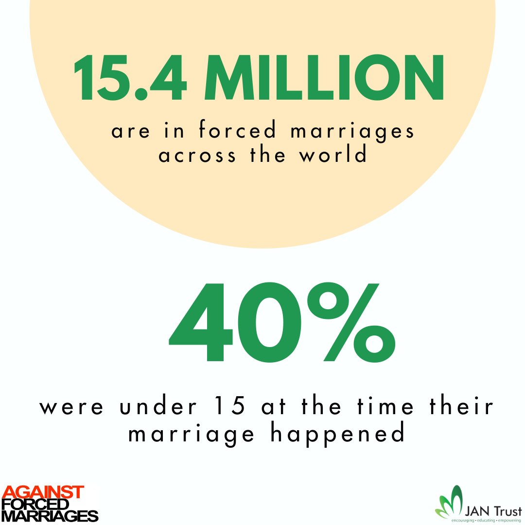 ForcedMarriages's tweet photo. 40% of 15.4 million victims of #forcedmarriage were under 15 at the time of their marriage. #ENDFM https://t.co/z6JuBjfuCS